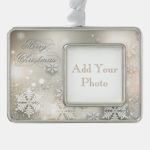 Christmas Holiday Elegant Snowflake Frame Ornament