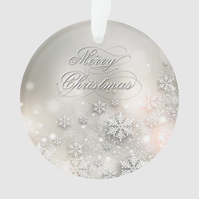 Christmas Holiday Elegant Snowflake Ornament (Front)