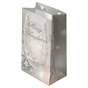 Christmas Holiday Elegant Snowflake Small Gift Bag