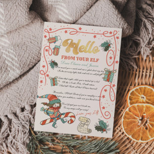 Christmas Holiday Elf Return Letter Invitation