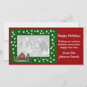 Christmas Holiday Elf Scene Photo Card