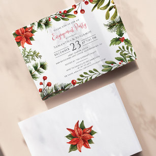 Christmas Holiday Engagement Party Invitation