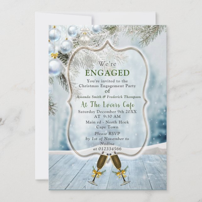 Christmas Holiday Engagement Party Invitation (Front)