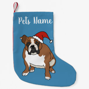 Christmas Holiday English Bulldog Small Christmas Stocking