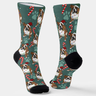 Christmas Holiday English Bulldog Socks