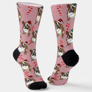 Christmas Holiday English Bulldog Socks