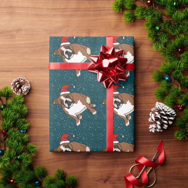 Christmas Holiday English Bulldog Wrapping Paper (Holiday Gift)