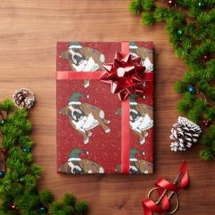 Christmas Holiday English Bulldog Wrapping Paper