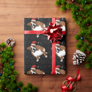 Christmas Holiday English Bulldog  Wrapping Paper