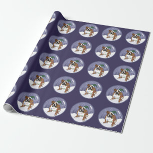 Christmas Holiday English Bulldog  Wrapping Paper