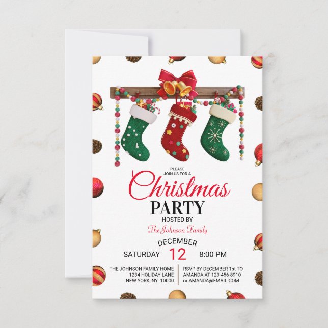 Christmas Holiday Family Party Invitation (Front)