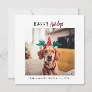 Christmas Holiday Family Pet Photo Greetings Card