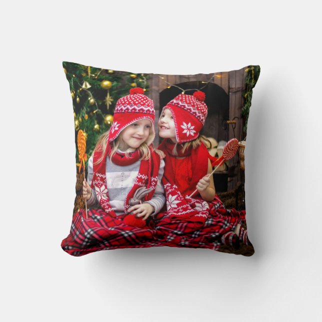 Christmas Holiday Family Photo Cushion (Front)