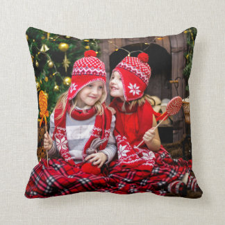 Christmas Holiday Family Photo Cushion