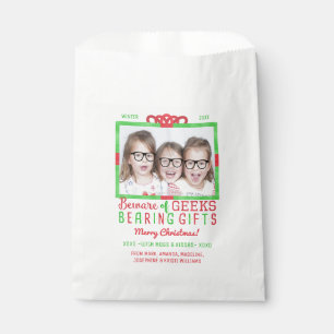 Christmas Holiday Family Photo   Funny Geeks Favour Bags