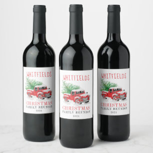 Christmas Holiday Family Reunion Wine Label