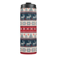 Christmas Holiday Faux Knit Pattern Nordic Theme