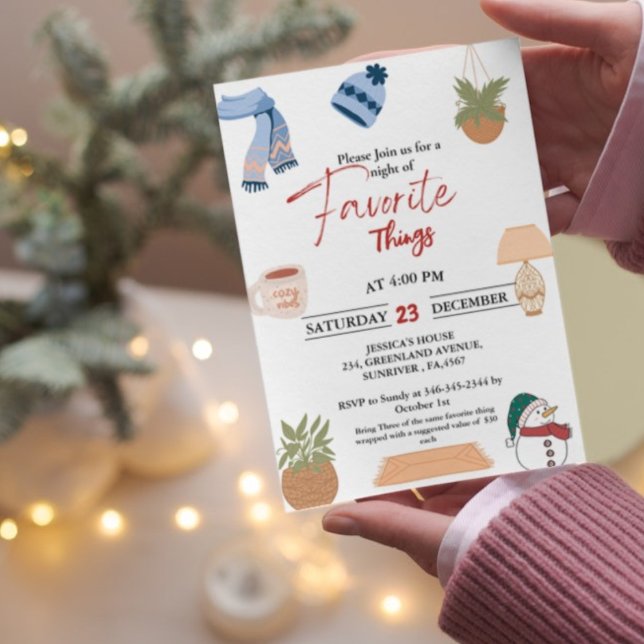 Christmas Holiday Favourite things festive favouri Invitation (Creator Uploaded)