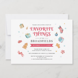 Christmas Holiday Favourite Things Party Invitation
