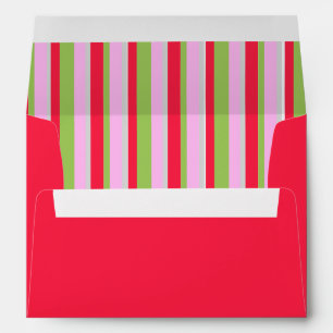 Christmas Holiday Festive Cute Colourful Striped  Envelope