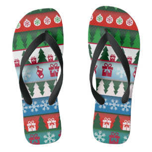 Christmas Holiday Festive Flip Flops
