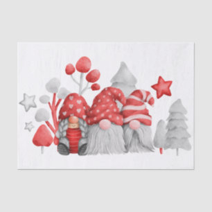 Christmas Holiday Festive Gnomes Tissue Paper