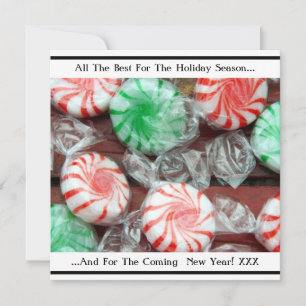 Christmas Holiday festive peppermint swirl candies Card