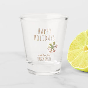 Christmas Holiday Festive Snowflake Personalised Shot Glass