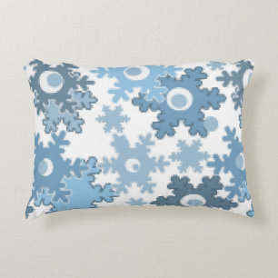 Christmas holiday festive winter snowflakes bright decorative cushion