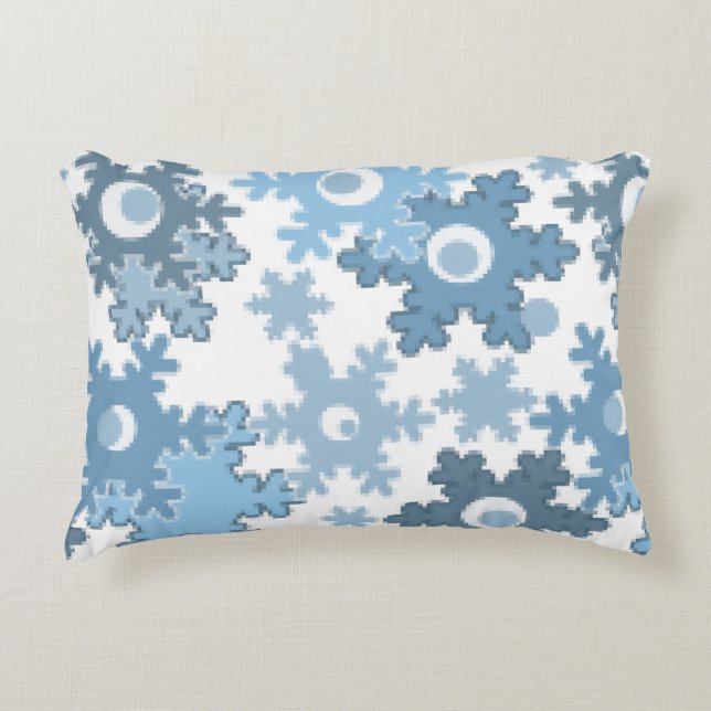 Christmas holiday festive winter snowflakes bright decorative cushion (Front)