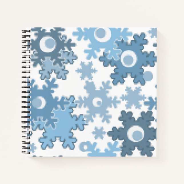 Christmas holiday festive winter snowflakes bright notebook (Front)