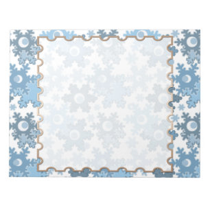 Christmas holiday festive winter snowflakes bright notepad