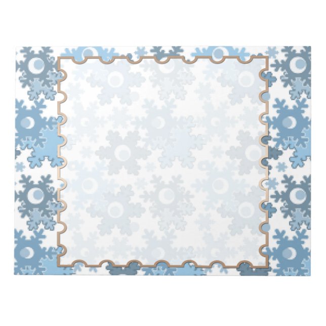 Christmas holiday festive winter snowflakes bright notepad (Front)