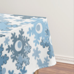 Christmas holiday festive winter snowflakes bright tablecloth