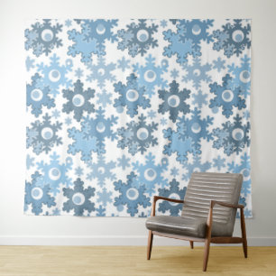 Christmas holiday festive winter snowflakes bright tapestry