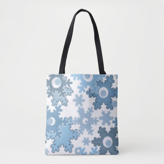 Christmas holiday festive winter snowflakes bright tote bag (Front)