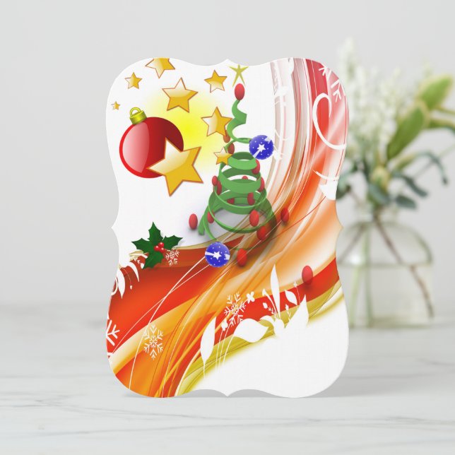 Christmas Holiday Flat Greeting Card (Standing Front)