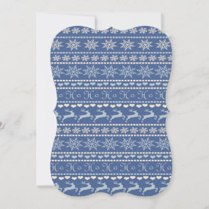Christmas Holiday Flat Greeting Card, Blue Card