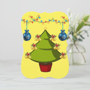Christmas Holiday Flat Greeting Card, Card