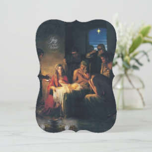 Christmas Holiday Flat Greeting Card, Jesus Christ Card