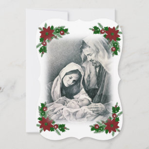 Christmas Holiday Flat Greeting Card, Jesus Christ Card