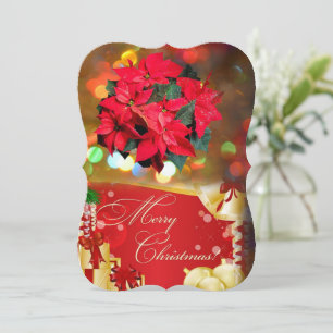Christmas Holiday Flat Greeting Card, Merry Card