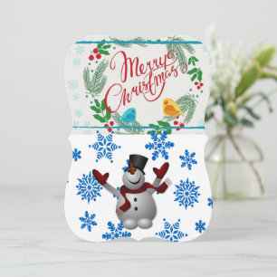 Christmas Holiday Flat Greeting Card, Santa Card