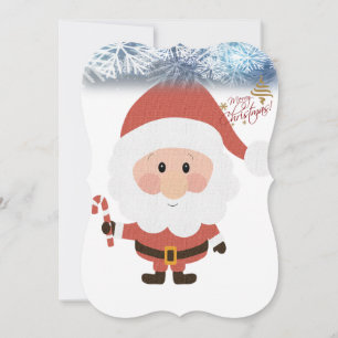 Christmas Holiday Flat Greeting Card, Santa Card