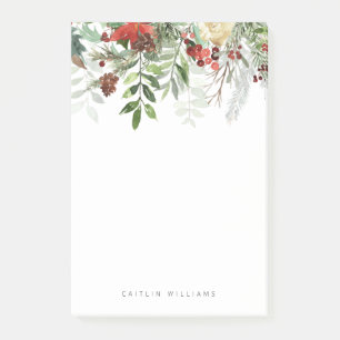 Christmas Holiday Floral Winter Post-it Notes