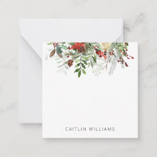 Christmas Holiday Floral Winter Small Card