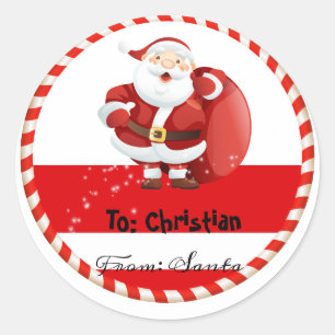 Christmas Holiday From Santa To Classic Round Sticker