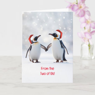 Christmas Holiday from the Two of Us Cute Penguin Card