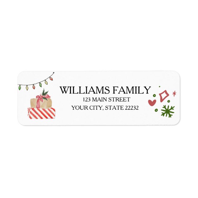 Christmas Holiday Gift  Address Label (Front)