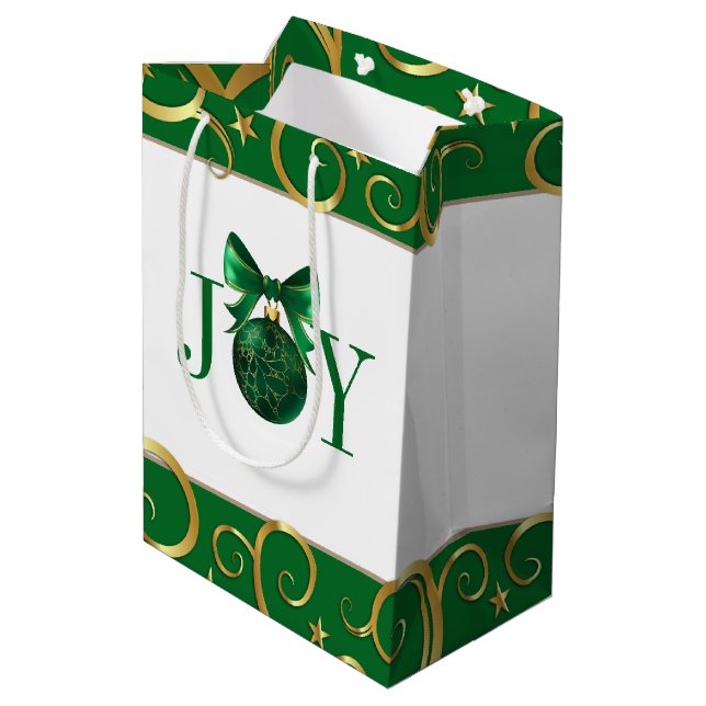 Christmas Holiday Gift Bag JOY Ornament (Back Angled)